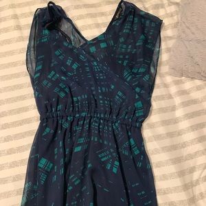 Navy and green dress